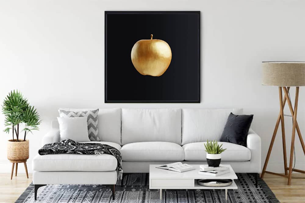 Goldener Apfel, fällt - Malen nach Zahlen