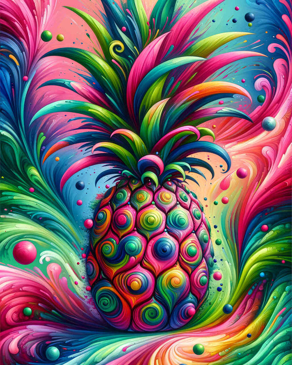 Malen nach Zahlen - Bunte abstrakte Ananas