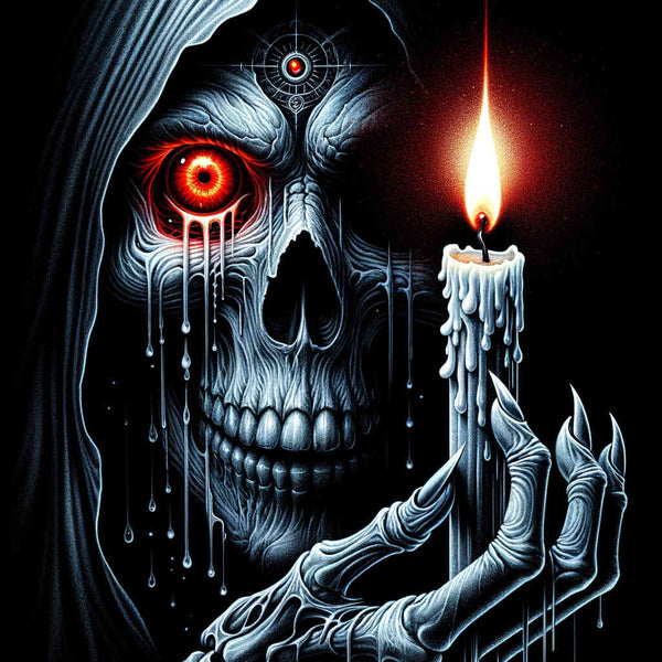 Malen nach Zahlen - Totenkopf Kerze