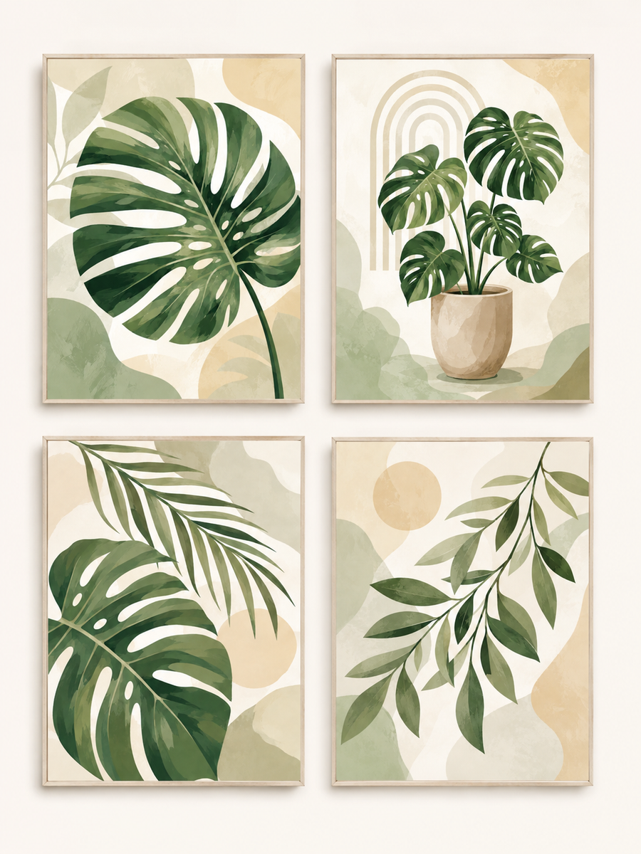 Botanical Harmony 4er SET - Mini Malen nach Zahlen