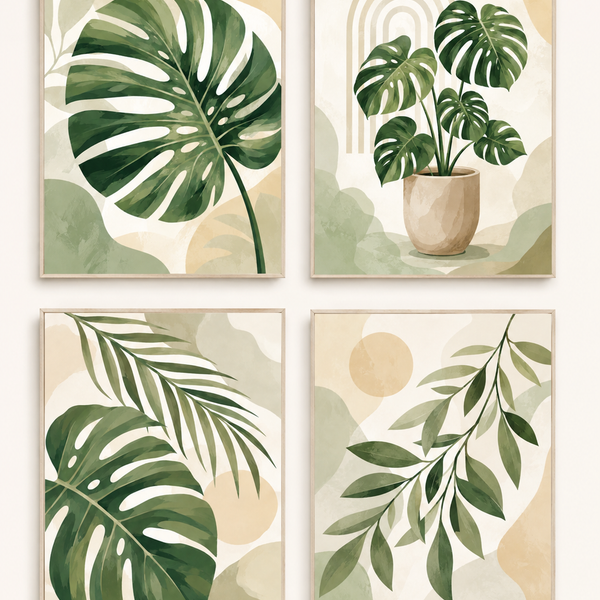 Botanical Harmony 4er SET - Mini Malen nach Zahlen