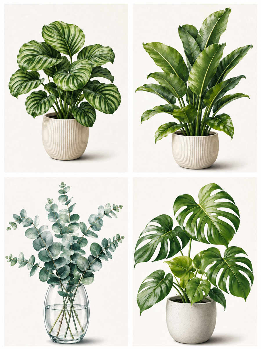 Urban Jungle 4er SET - Mini Malen nach Zahlen