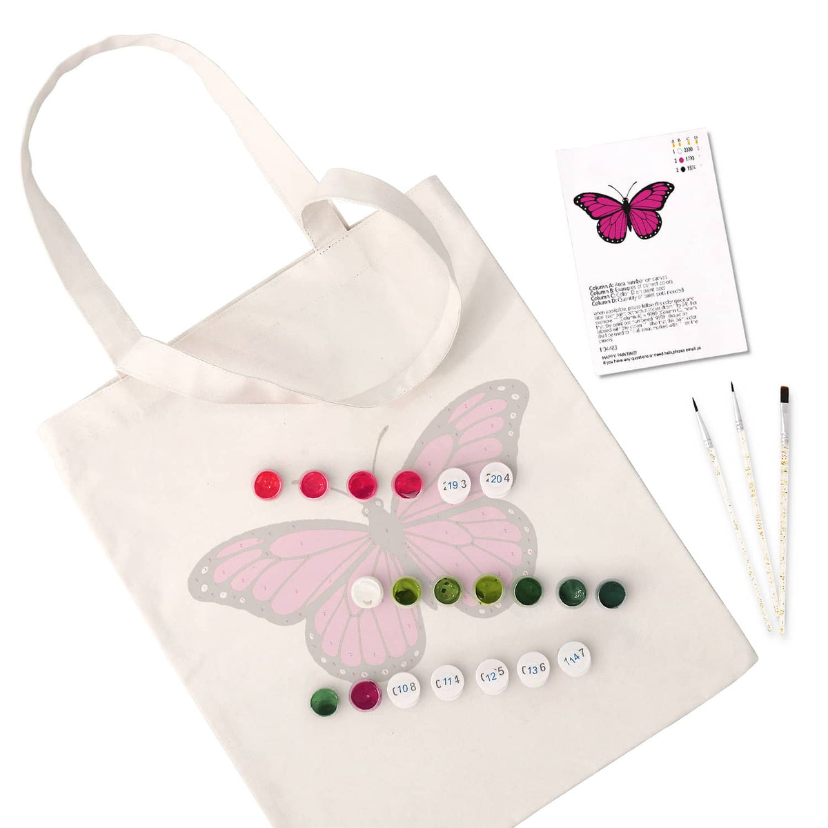 Stofftaschen, Schmetterling - Malen nach Zahlen