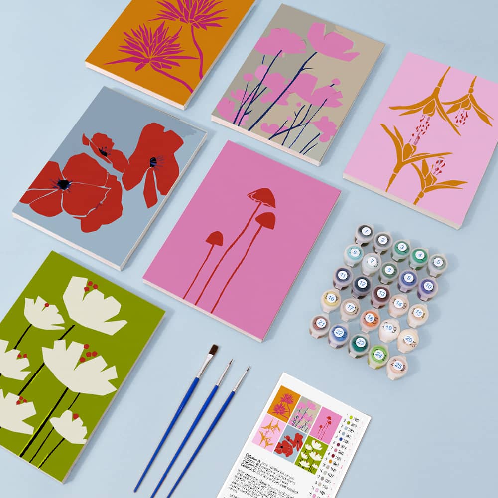 Fresh Flower 6er SET - Mini Malen nach Zahlen