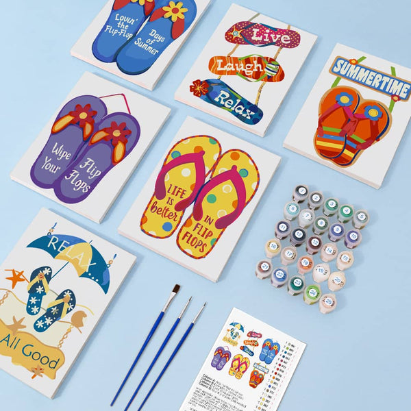 FlipFlop 6er SET - Mini Malen nach Zahlen