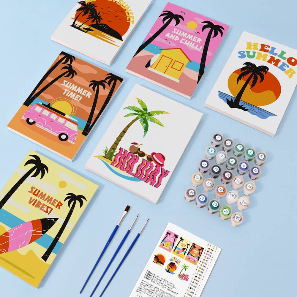 Sunjoy 6er SET - Mini Malen nach Zahlen