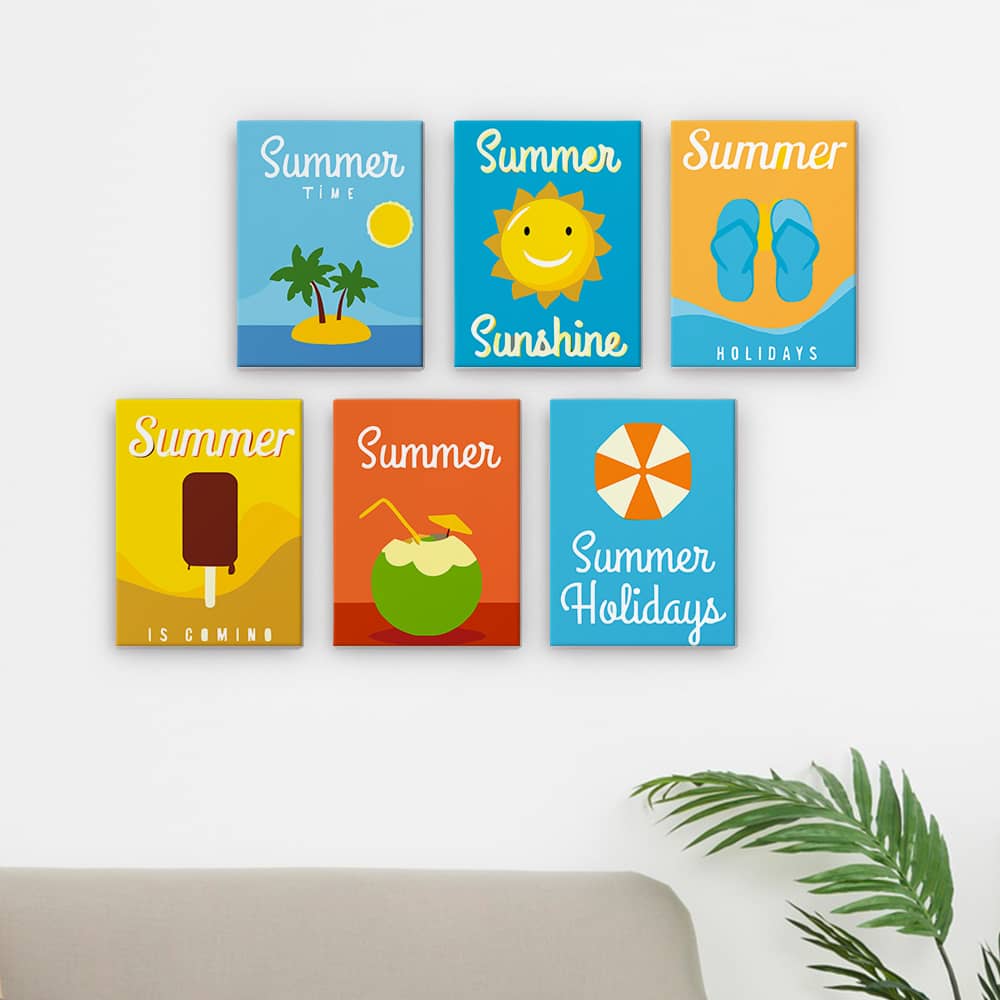 Summertime 6er SET - Mini Malen nach Zahlen