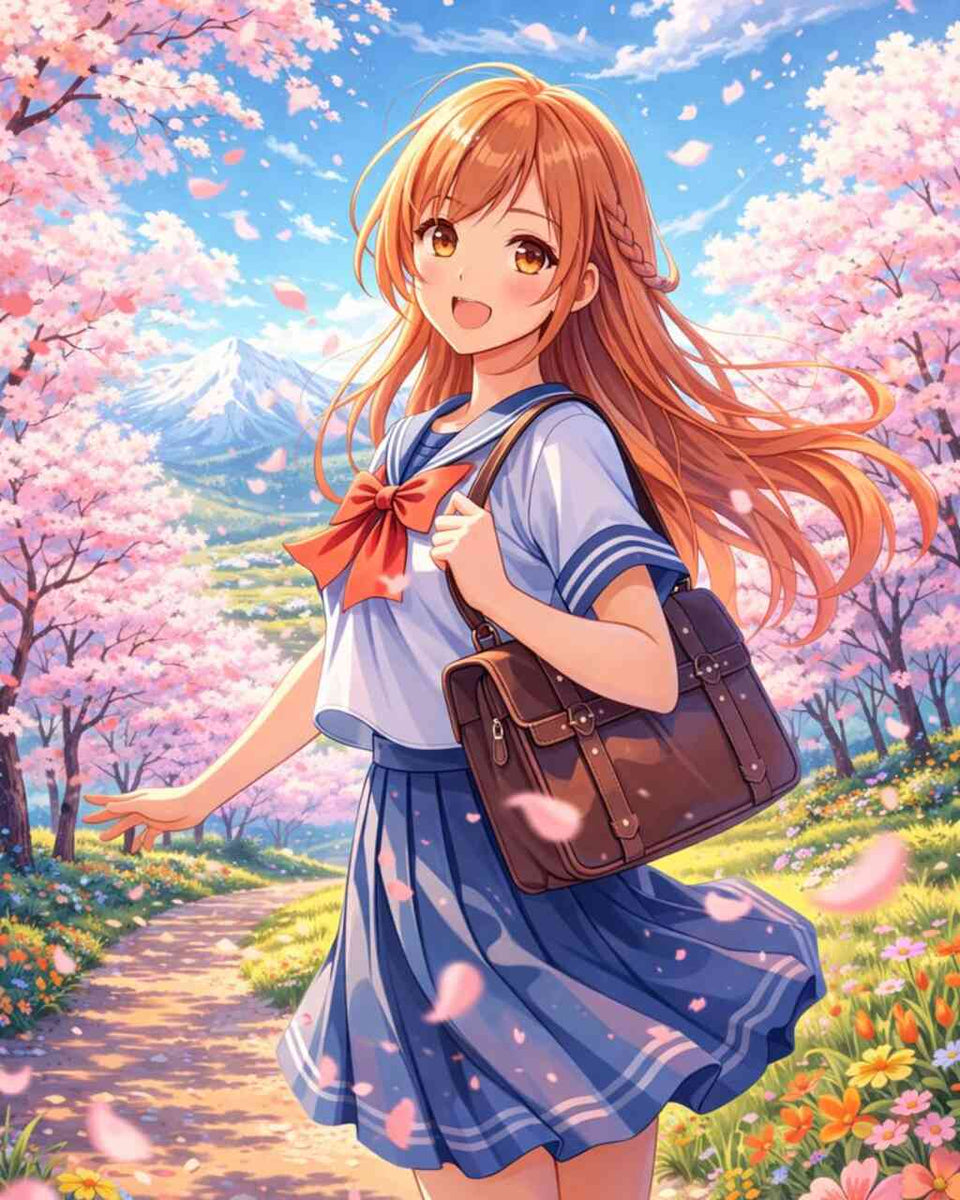 Malen nach Zahlen - Frühlingserwachen im Kirschblütenzauber