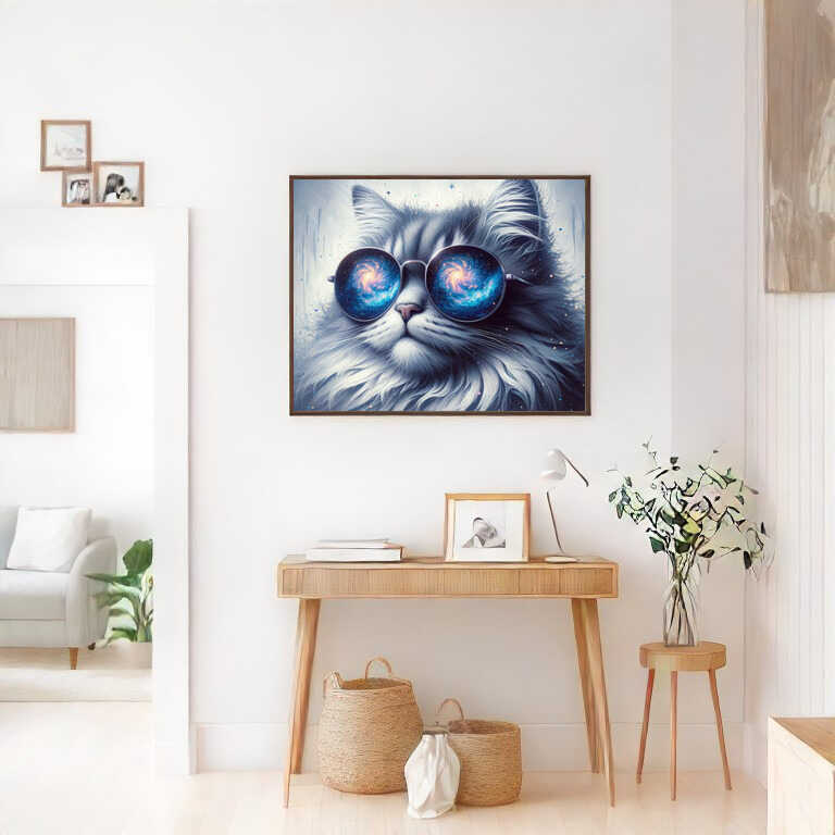 Katze mit Sonnenbrille – Malen nach Zahlen