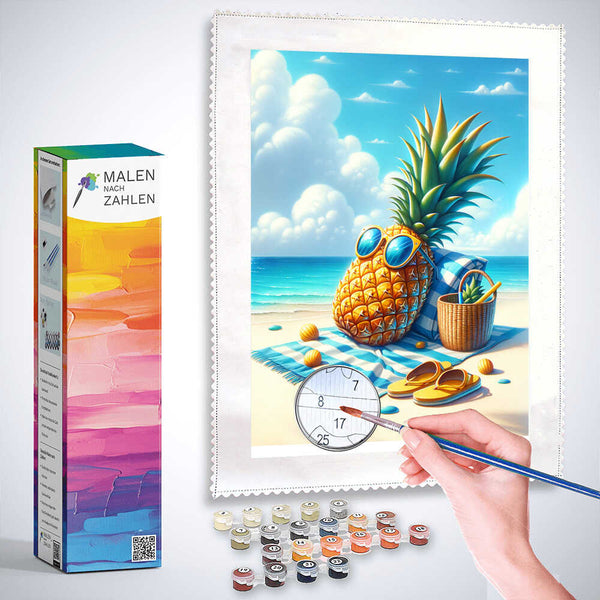 Malen nach Zahlen - Ananas macht Urlaub