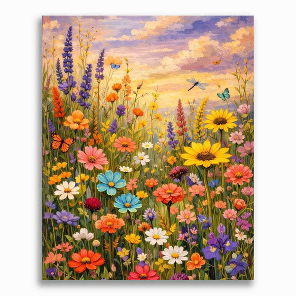 Malen nach Zahlen - Sommertraum im Blütenmeer