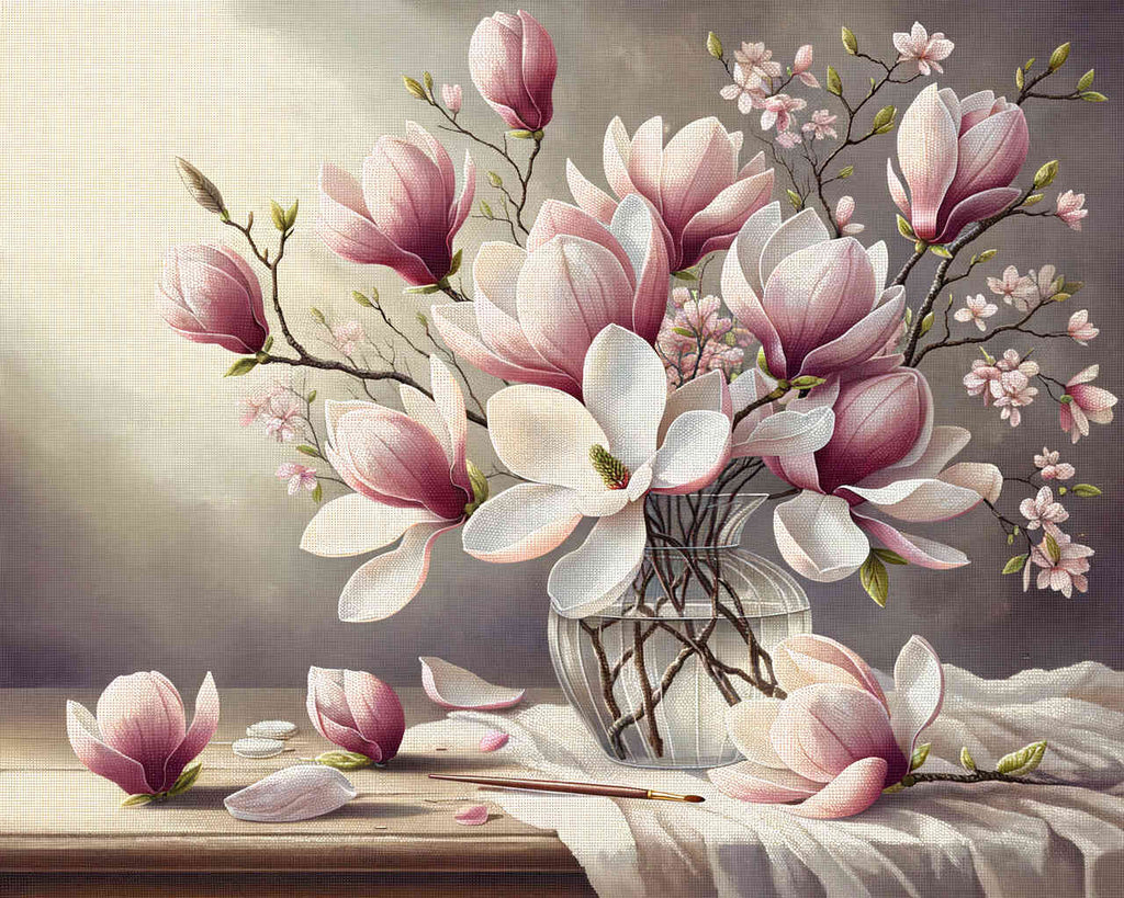 Magnolia Blume – Malen nach Zahlen
