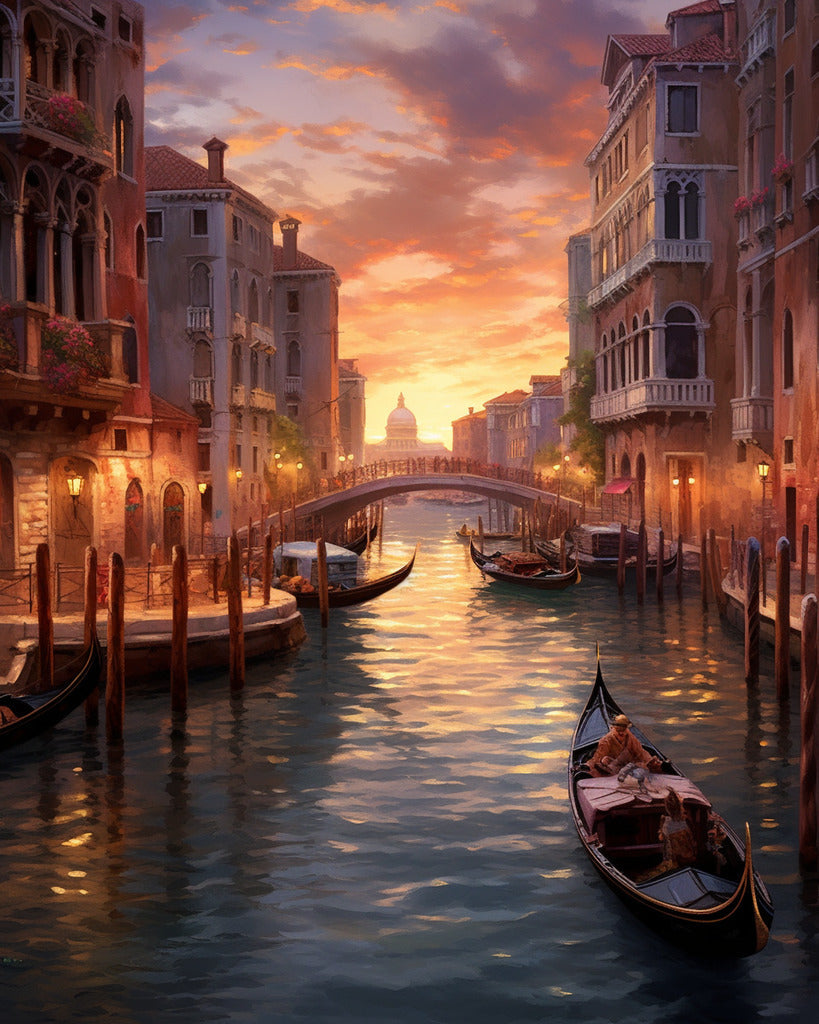 Venedig, Lichtschein - Malen nach Zahlen