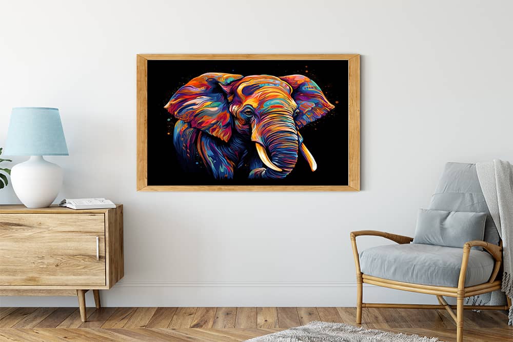 Elefant seitlich, Abstrakt - Malen nach Zahlen