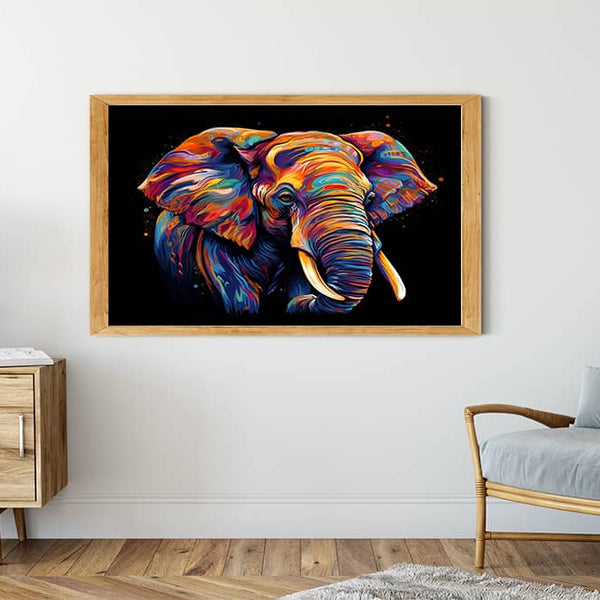 Elefant seitlich, Abstrakt - Malen nach Zahlen