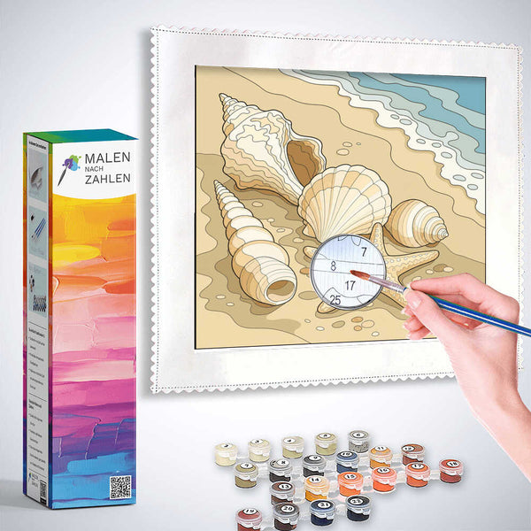 Malen nach Zahlen - Muschelgold – Ruhe am Meer
