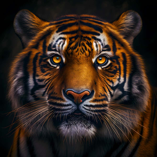Malen nach Zahlen Tiger frontaler Blick - Entspannende Wirkung - Künstlerische Darstellung eines Tigerportraits.