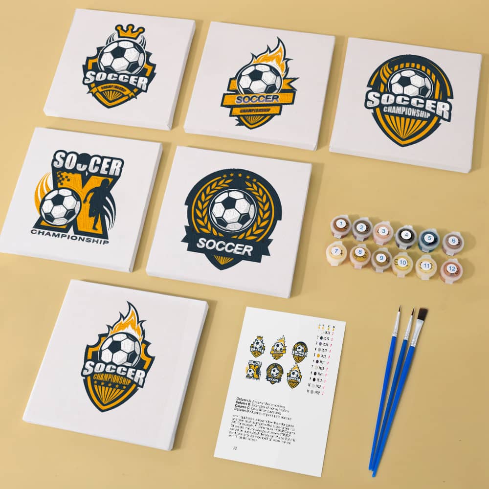 Champion Soccer 6er SET - Mini Malen nach Zahlen
