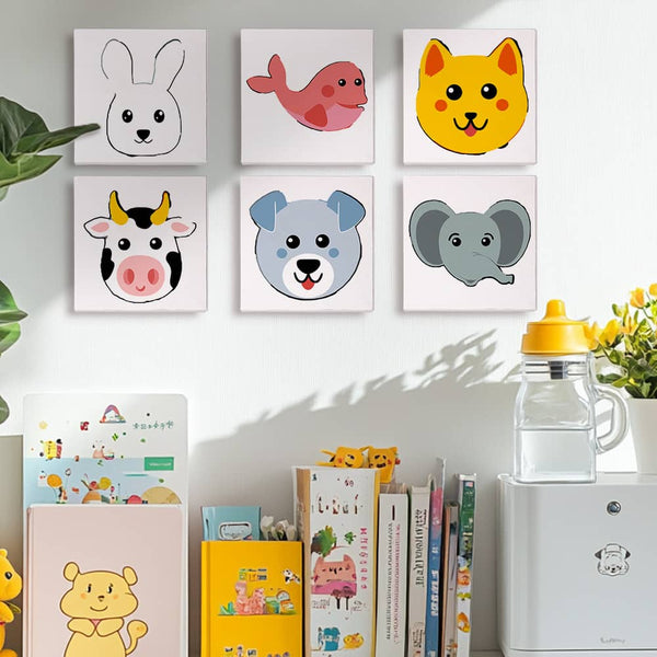 Tierliebe 6er SET - Mini Malen nach Zahlen