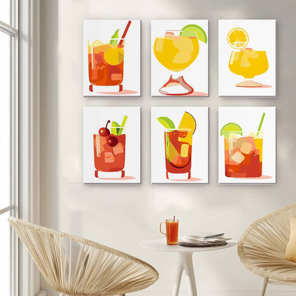 Sunny Citrus 6er SET - Mini Malen nach Zahlen