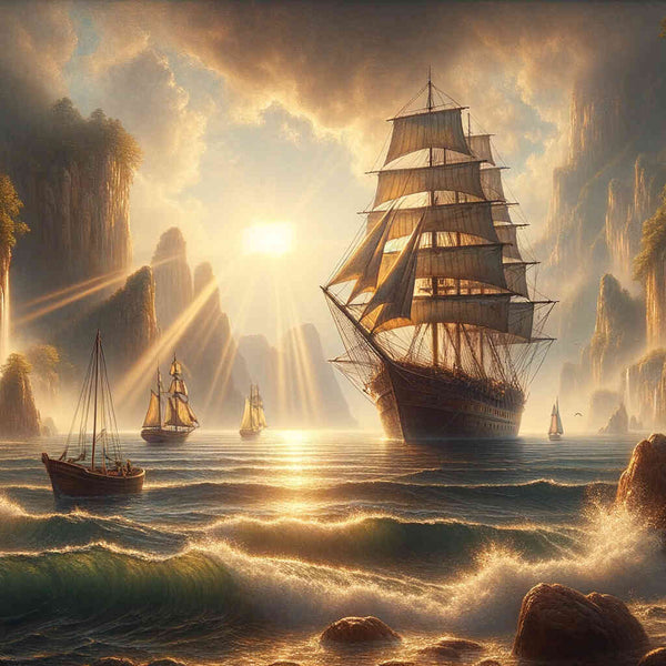 Schiffe, Bucht - Malen nach Zahlen