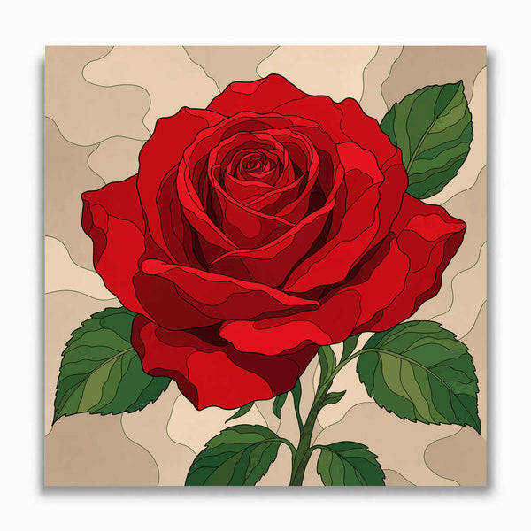 Malen nach Zahlen - Ewige Blüte – Die rote Rose