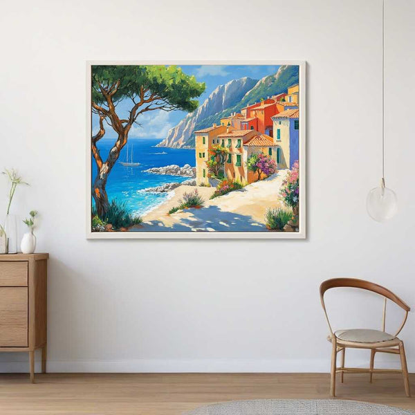 Malen nach Zahlen - Mediterrane Idylle mit Blumenpfad