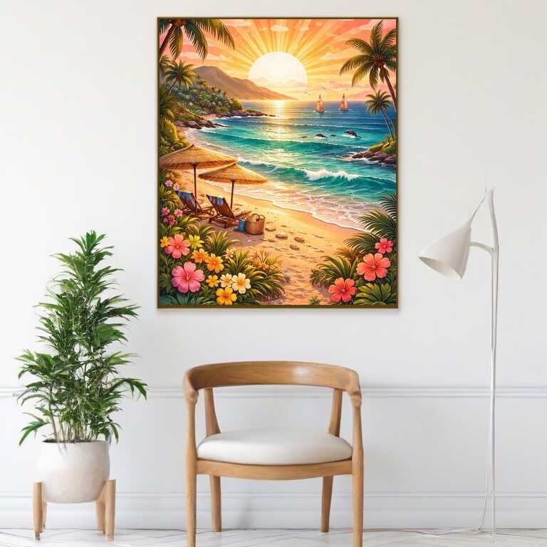 Malen nach Zahlen - Sonnenzauber am Paradiesstrand