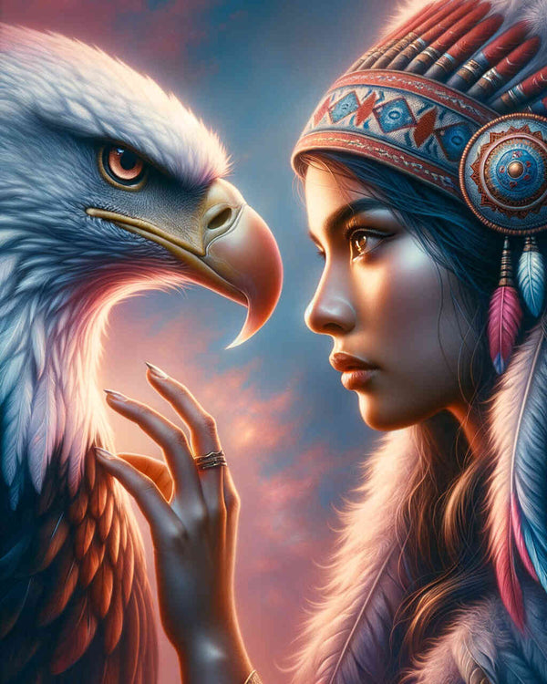 Malen nach Zahlen - Adler und Frau