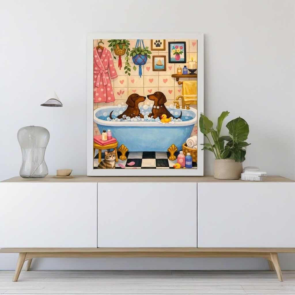 Malen nach Zahlen - Badefreude im Herzen