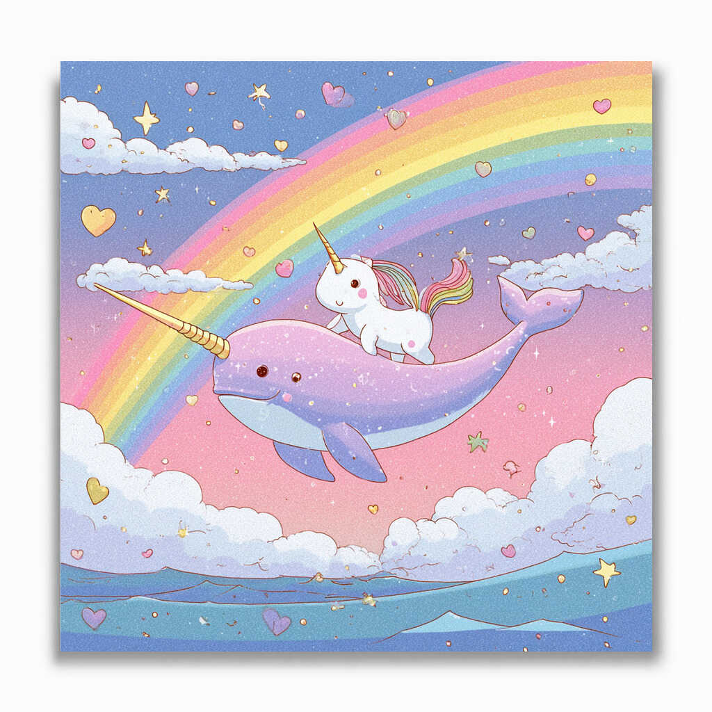 Malen nach Zahlen - Traumflug über Regenbogenmeer