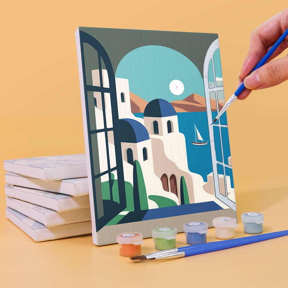 Mediterrane Oasen 6er SET - Mini Malen nach Zahlen