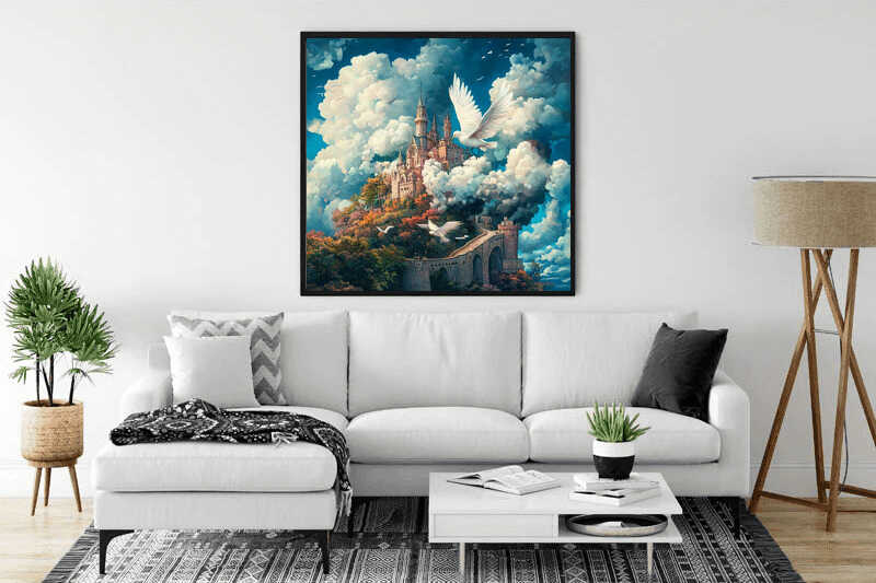 Malen nach Zahlen - Schloss über den Wolken