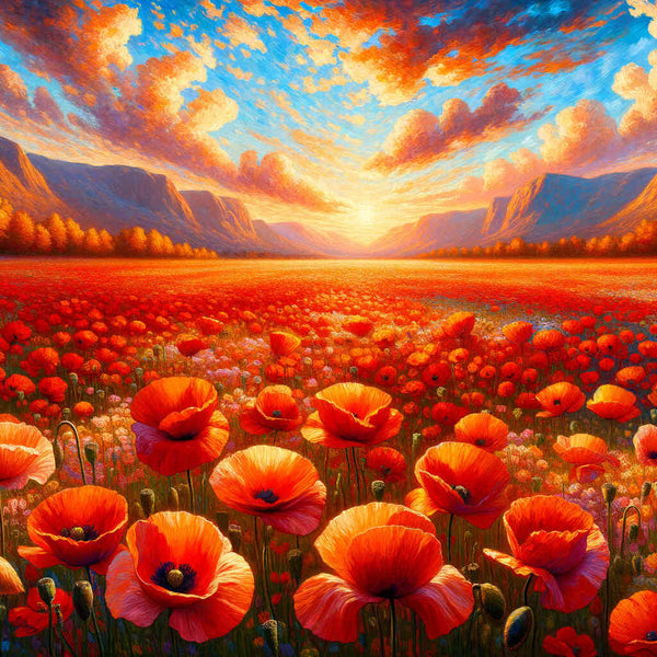 Mohnblumenfeld – Malen nach Zahlen