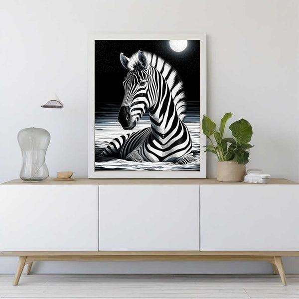 Zebra, Schwarz und Weiß – Malen nach Zahlen