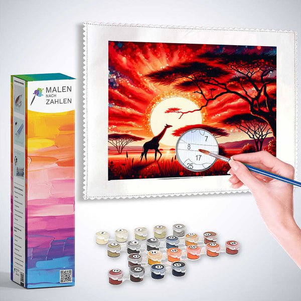 Sonnenuntergang, Afrika – Malen nach Zahlen