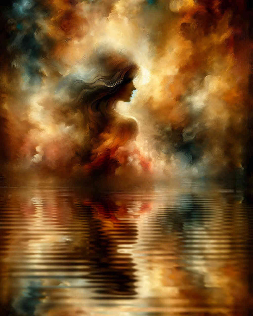 Malen nach Zahlen - Frau am Steg, Wasserschatten