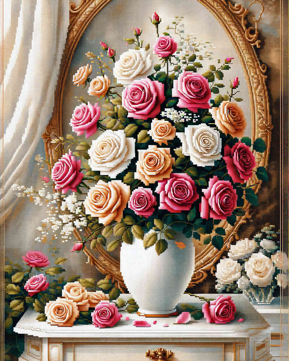 Malen nach Zahlen - Rosenstrauß, Edel