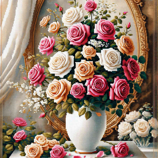 Malen nach Zahlen - Rosenstrauß, Edel