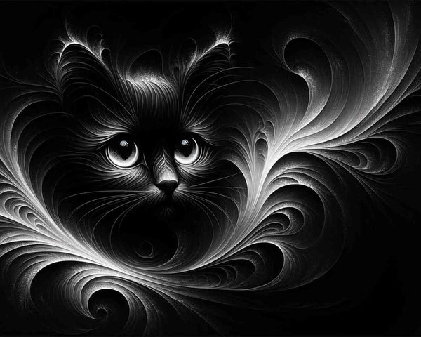 Schwarze Katze – Malen nach Zahlen