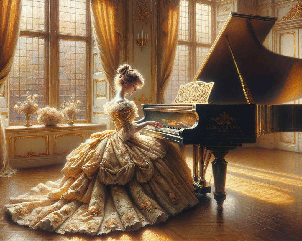 Frau am Klavier – Malen nach Zahlen