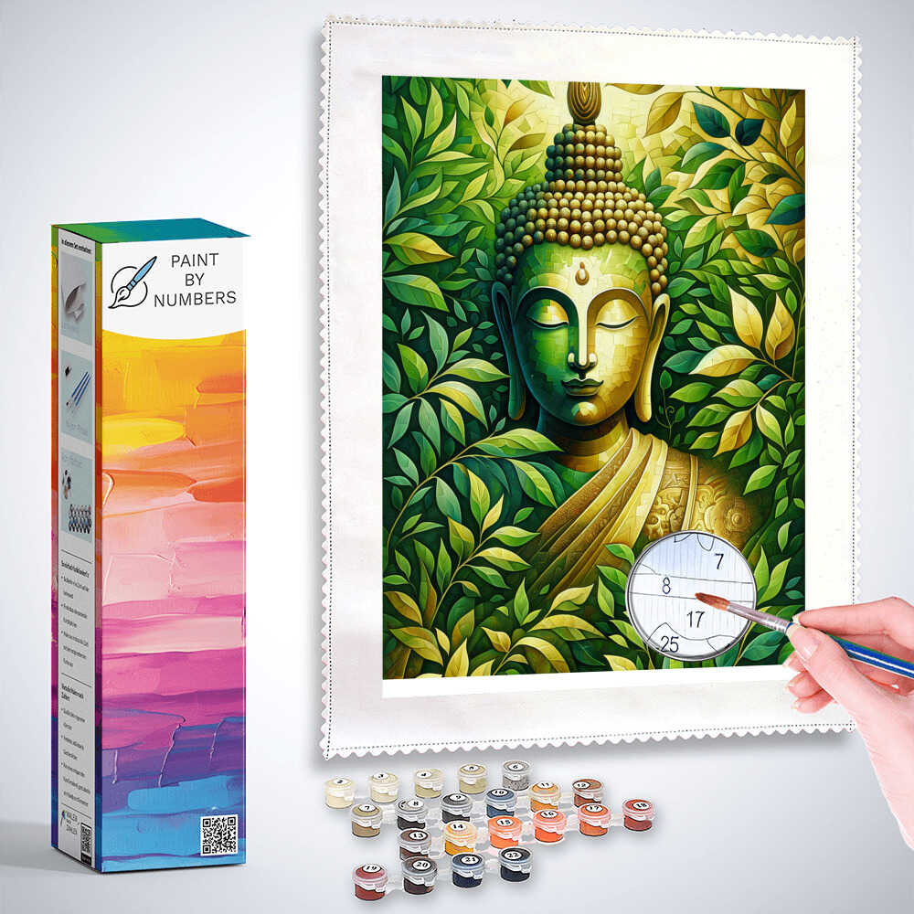 Malen nach Zahlen - Buddha mit Pflanze
