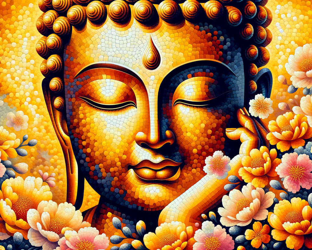 Buddha, Gesicht – Malen nach Zahlen