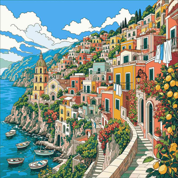 Malen nach Zahlen - Mediterranes Paradies: Farben der Sehnsucht