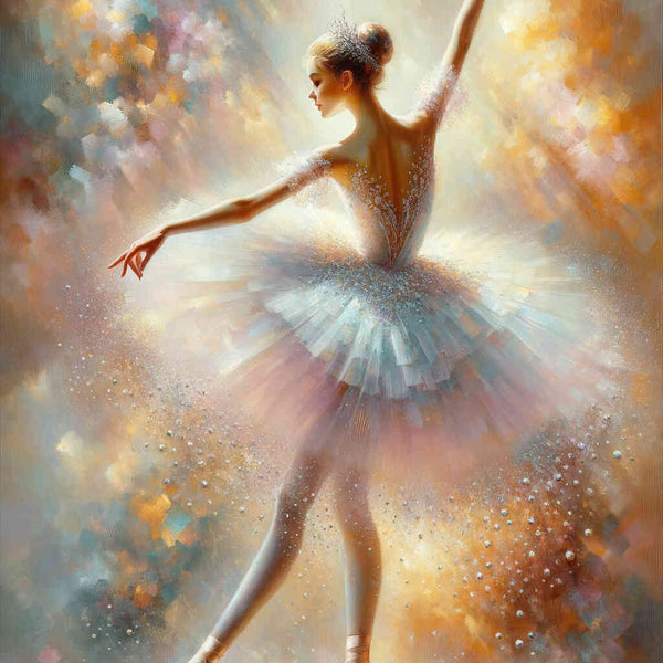 Ballerina, weiß – Malen nach Zahlen
