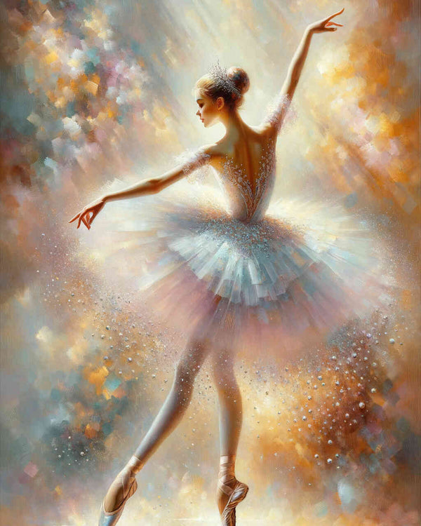Ballerina, weiß – Malen nach Zahlen
