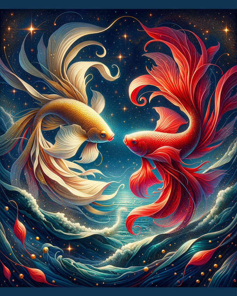 Malen nach Zahlen - Fische, rot und gold
