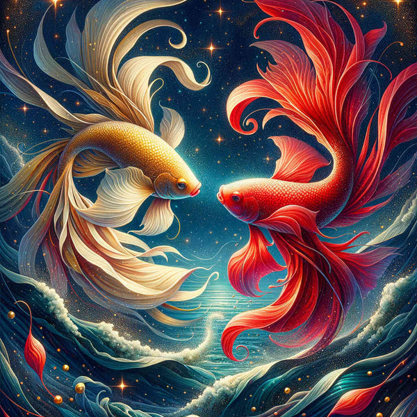 Malen nach Zahlen - Fische, rot und gold