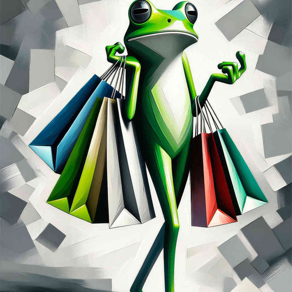 Frosch mit Taschen – Malen nach Zahlen