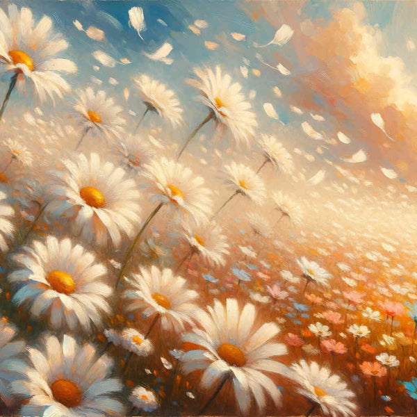 Margeriten, Wiese - Malen nach Zahlen